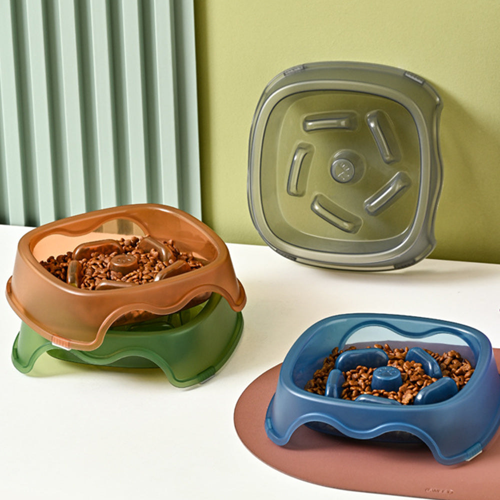 Slow Feed Anti-Choke Dog and Puppy Bowl Plastic Feeder for Pets