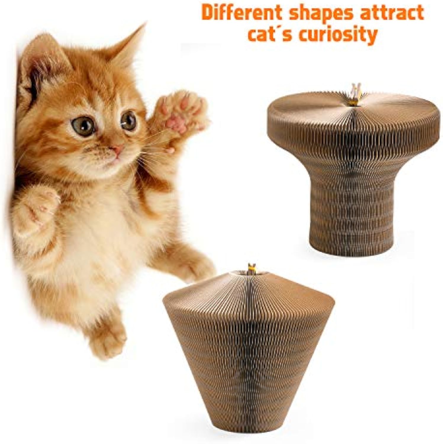 Collapsible Round Cardboard Cat Scratcher Lounge Bed for Large Cats