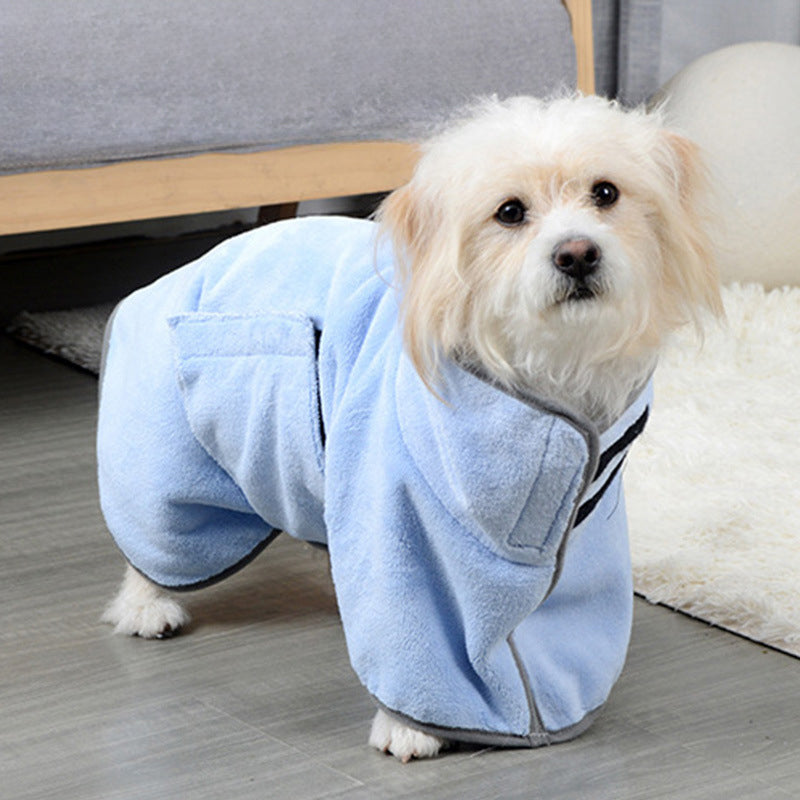 Microfiber Fast-Drying Pet Bathrobe Absorbent Grooming Towel for Dogs