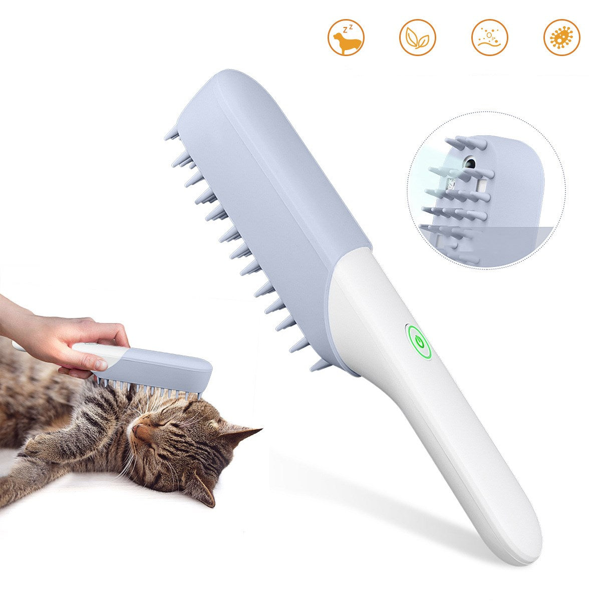 Silicone Pet Grooming Brush with Deodorizing and Fur Removal for Dogs
