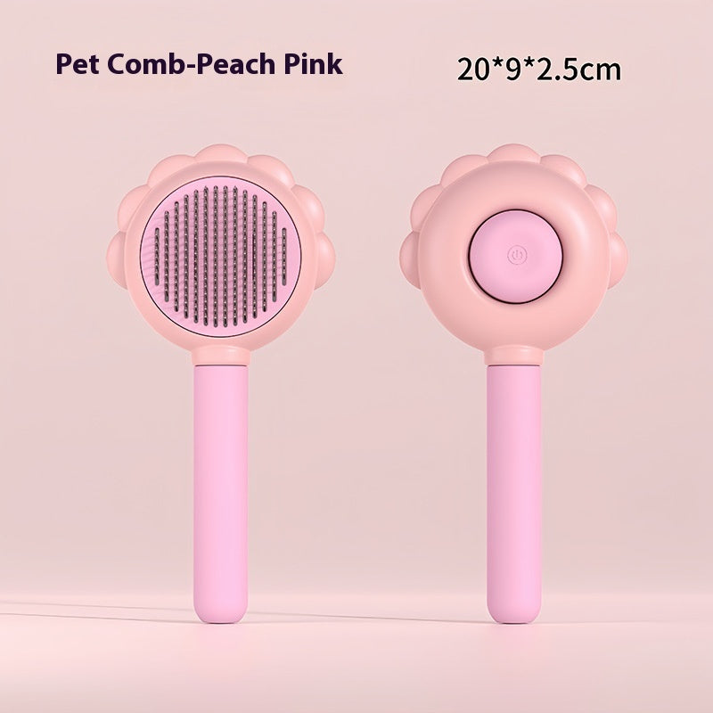 2-in-1 Self-Cleaning Dog Brush and Comb with Spray