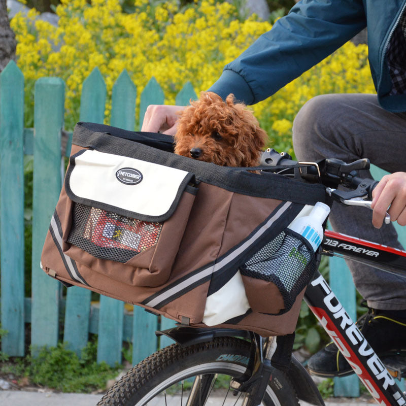 Removable Front Bicycle Pet Carrier Bag for Cats and Dogs