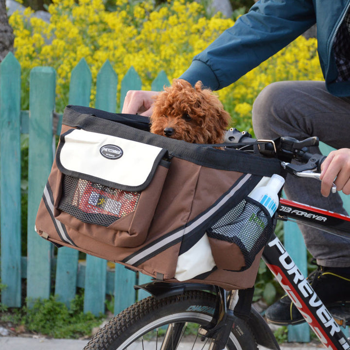 Removable Front Bicycle Pet Carrier Bag for Cats and Dogs