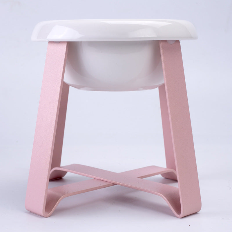 2-in-1 Anti-Slip Cat Feeding Bowl with Iron Stand
