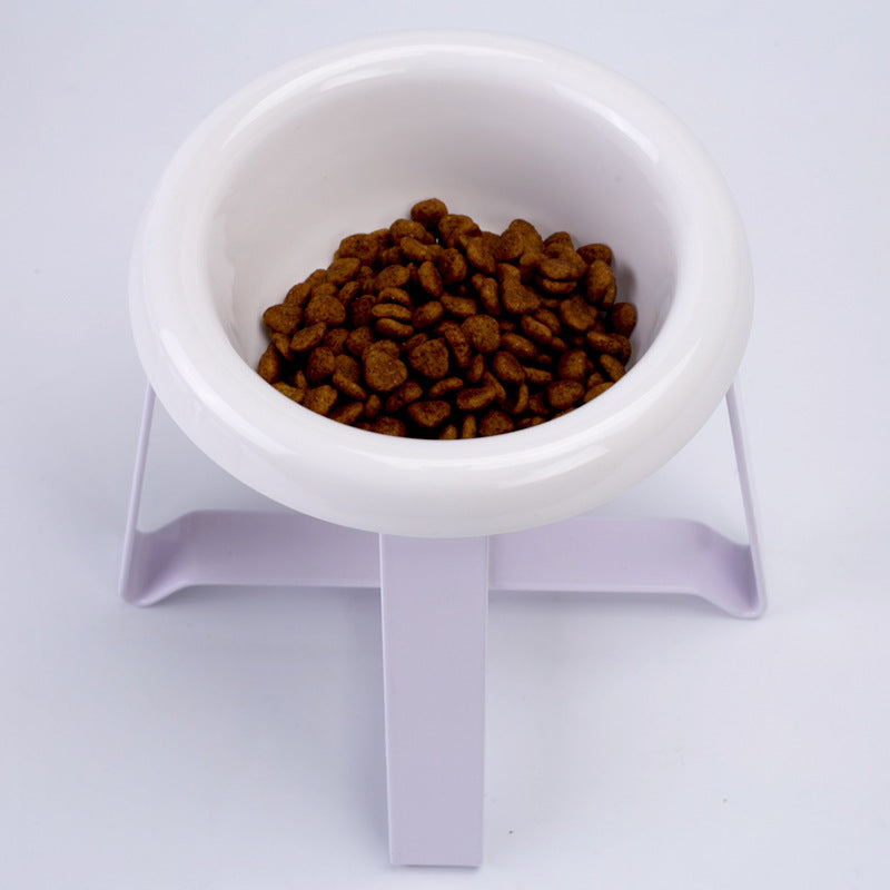 2-in-1 Anti-Slip Cat Feeding Bowl with Iron Stand