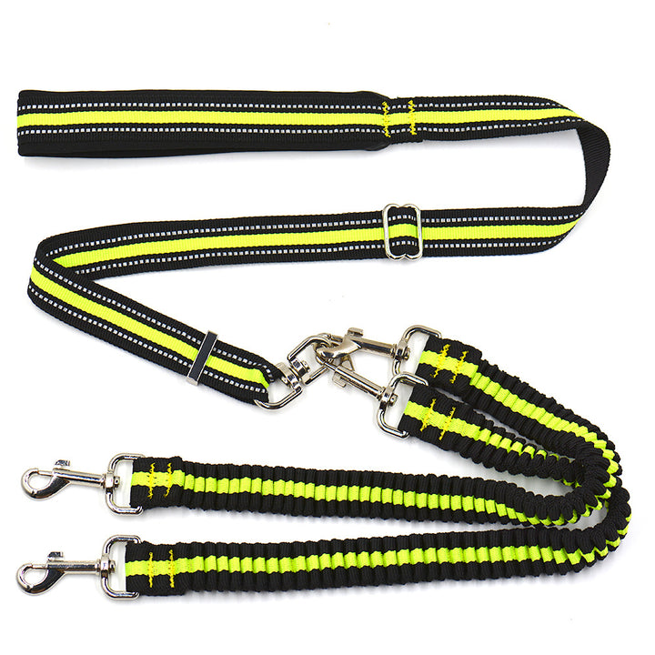 Adjustable Double-Head Nylon Dog Leash One-to-Two