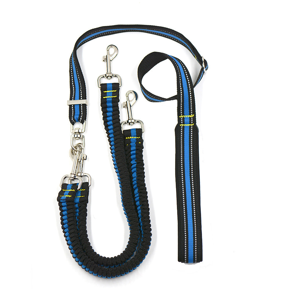 Adjustable Double-Head Nylon Dog Leash One-to-Two