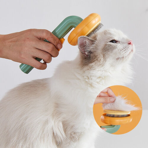 Self-Cleaning Pumpkin Slicker Brush for Dogs, Cats, and Rabbits