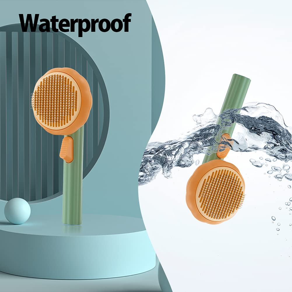 Self-Cleaning Pumpkin Slicker Brush for Dogs, Cats, and Rabbits