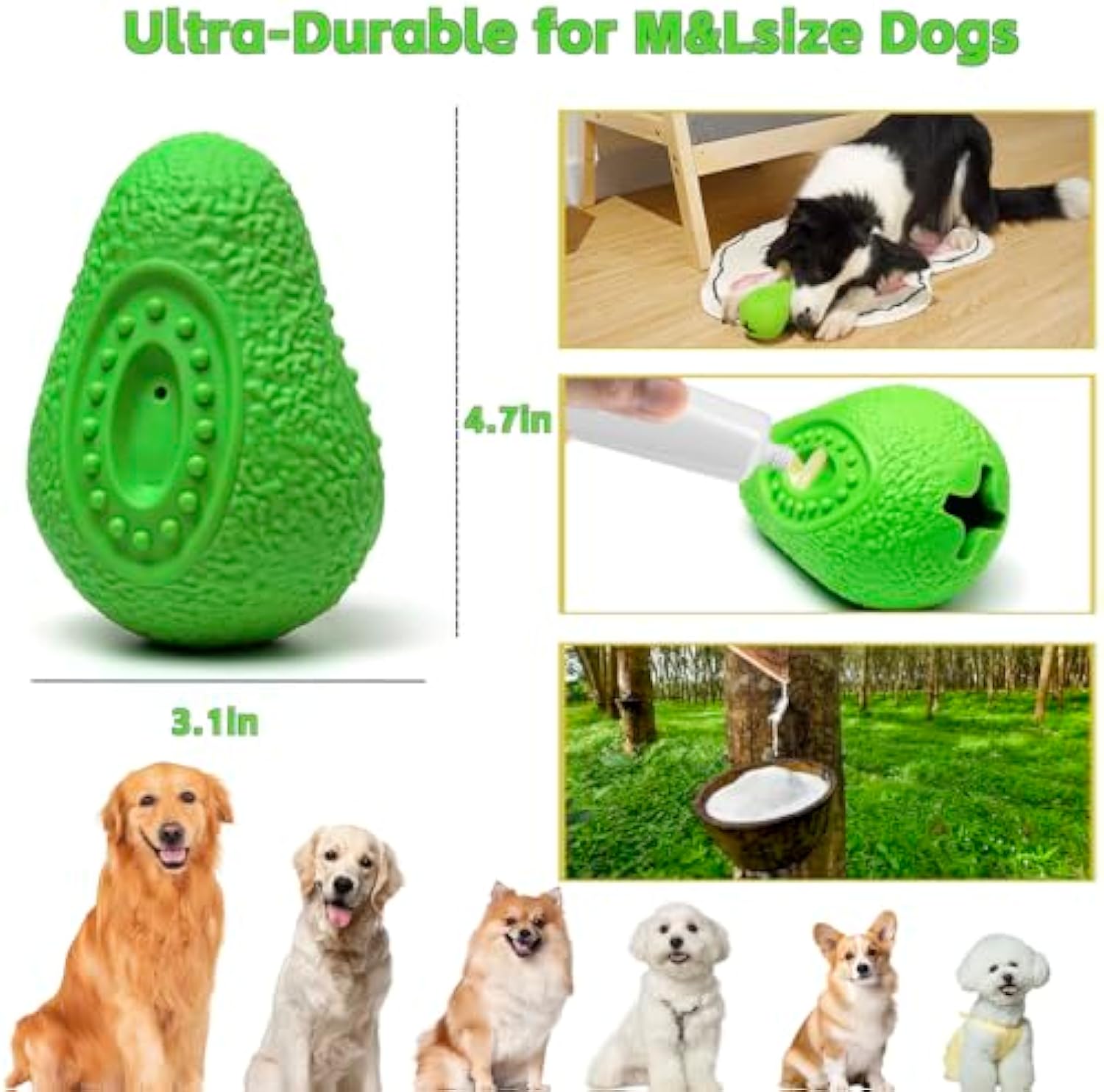 Indestructible Rubber Dog Chew Toy for All Breeds