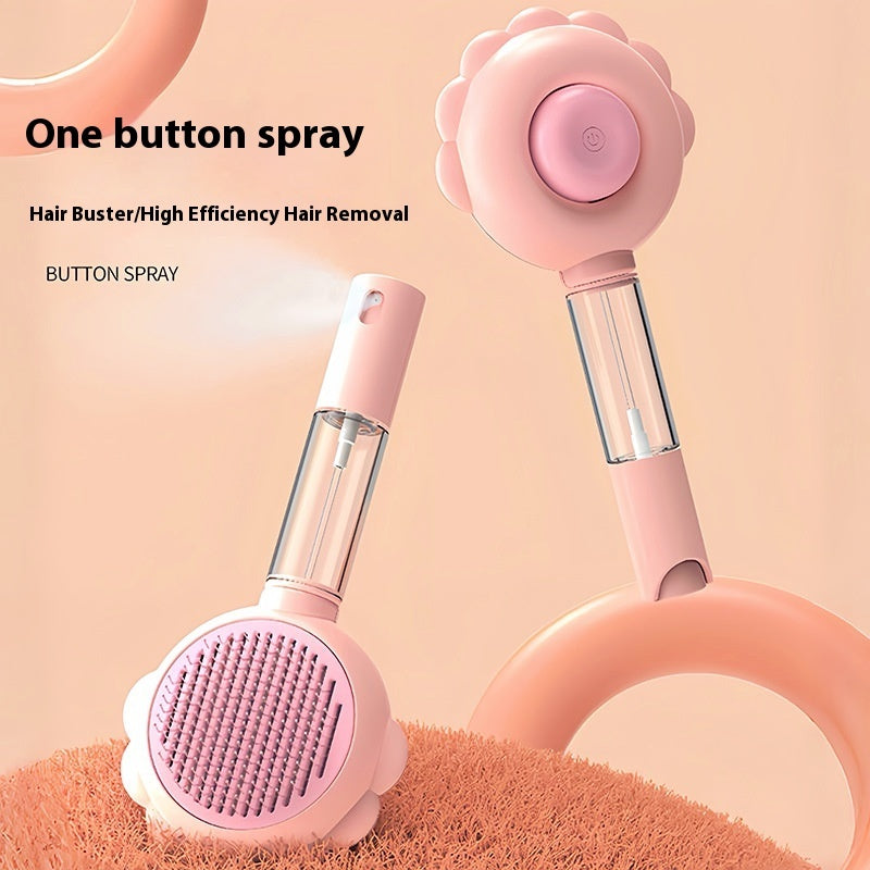 2-in-1 Self-Cleaning Dog Brush and Comb with Spray