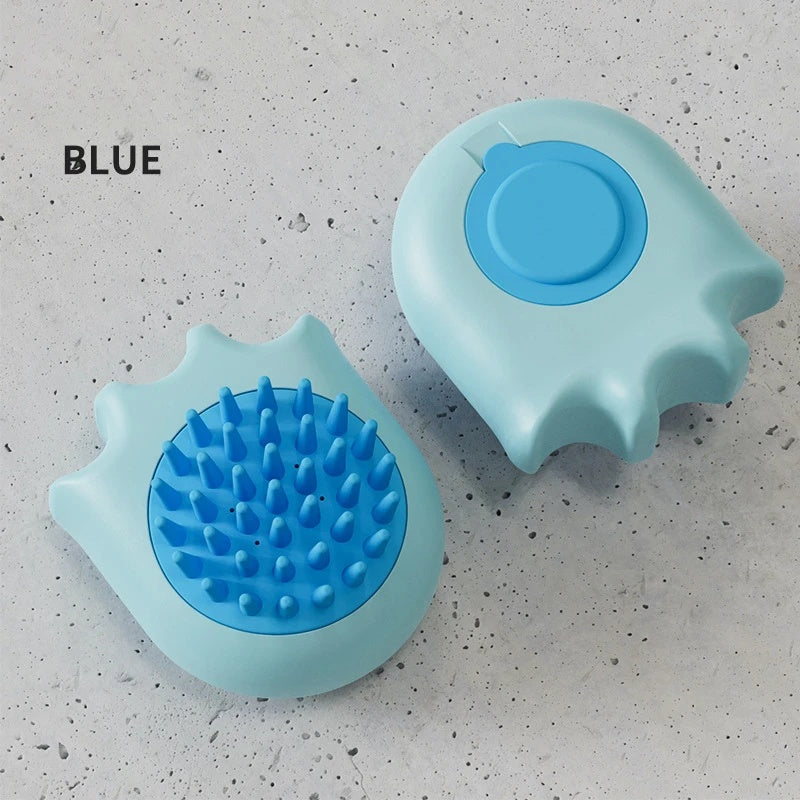 Pet Bath and Massage Brush with Shampoo Box for Dogs and Cats