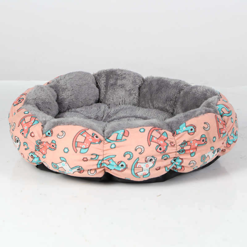 Calming Round Fluffy Donut Bed for Cats and Small Dogs