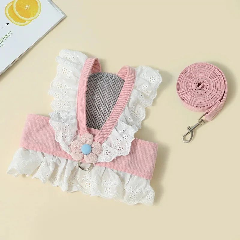 Summer Pet Harness and Leash with Back Strap for Dogs and Cats