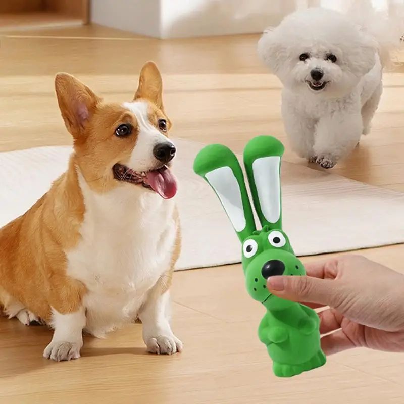 Latex Hippo Squeaky Chew Toy Soft Interactive Toy for Dogs