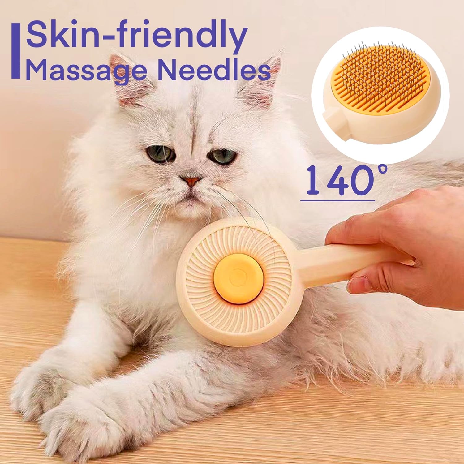 Self-Cleaning Pet Grooming Brush for Cats and Dogs