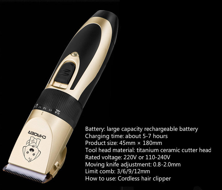 Professional Electric Pet Hair Trimmer with Nail Clippers for Dogs and Cats