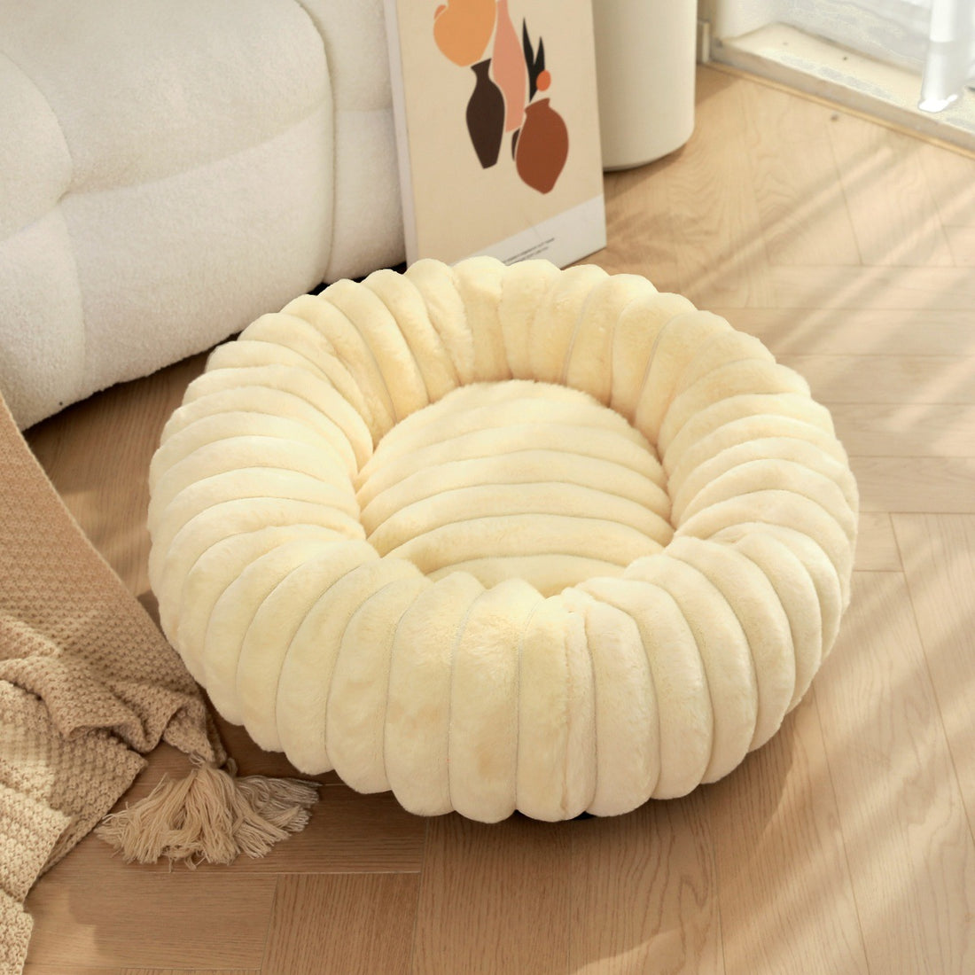 High-Weight Plush Pet Bed Round Warm Cat and Dog Nest