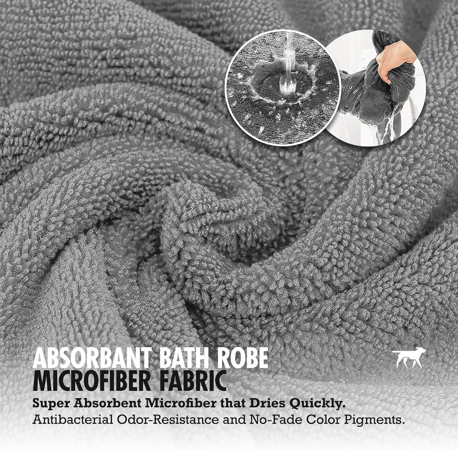 Super Absorbent Dog Bathrobe Towel Pajamas Coat for All Breeds