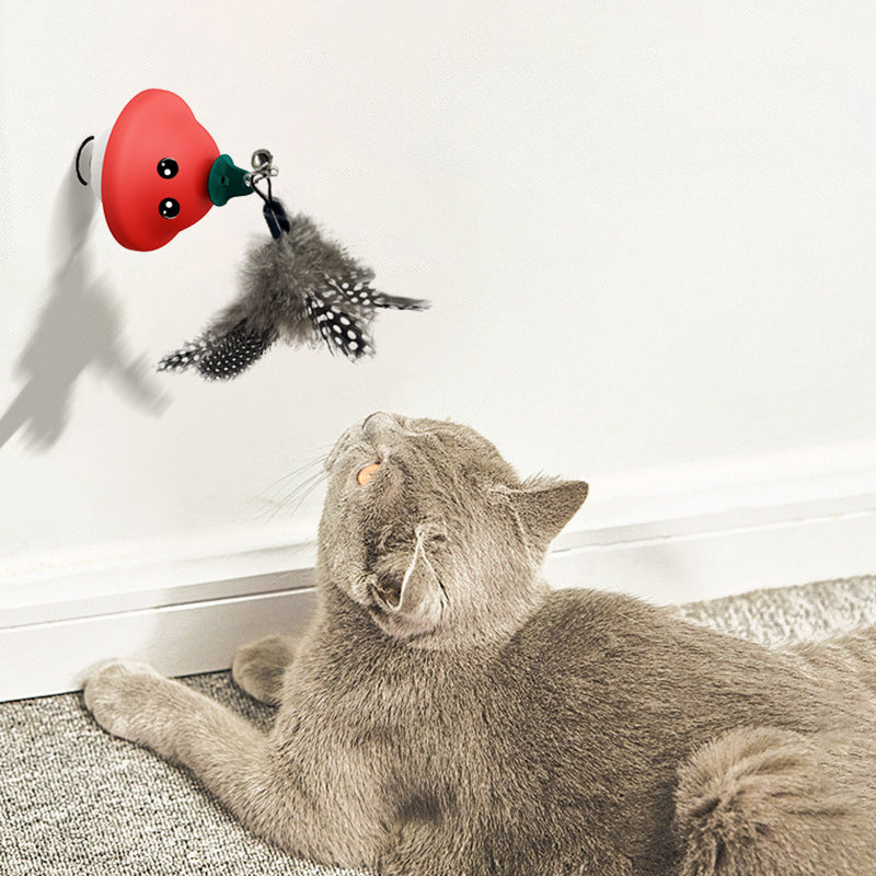 Retractable Cat Wand Toy with Suction Cup for Indoor Kittens
