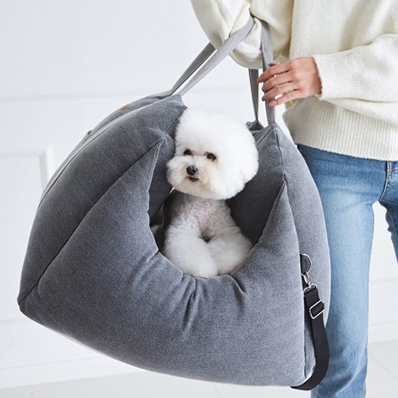 Waterproof Portable Dog Car Seat with Safety Mesh and Breathable Design