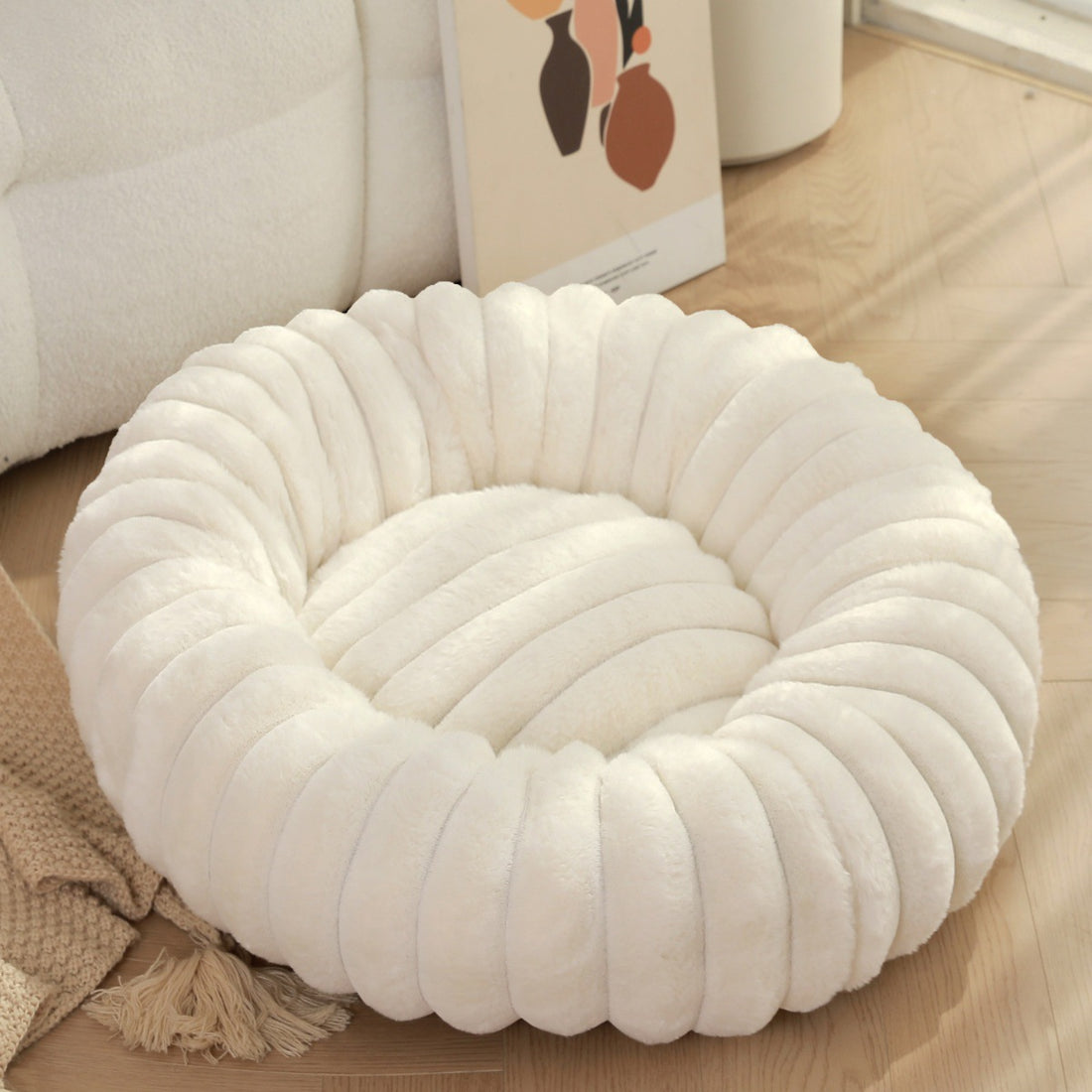High-Weight Plush Pet Bed Round Warm Cat and Dog Nest