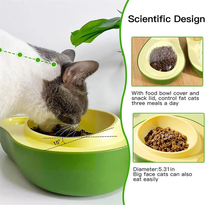 Avocado-Shaped Automatic Water and Slow Feeder for Small Pets