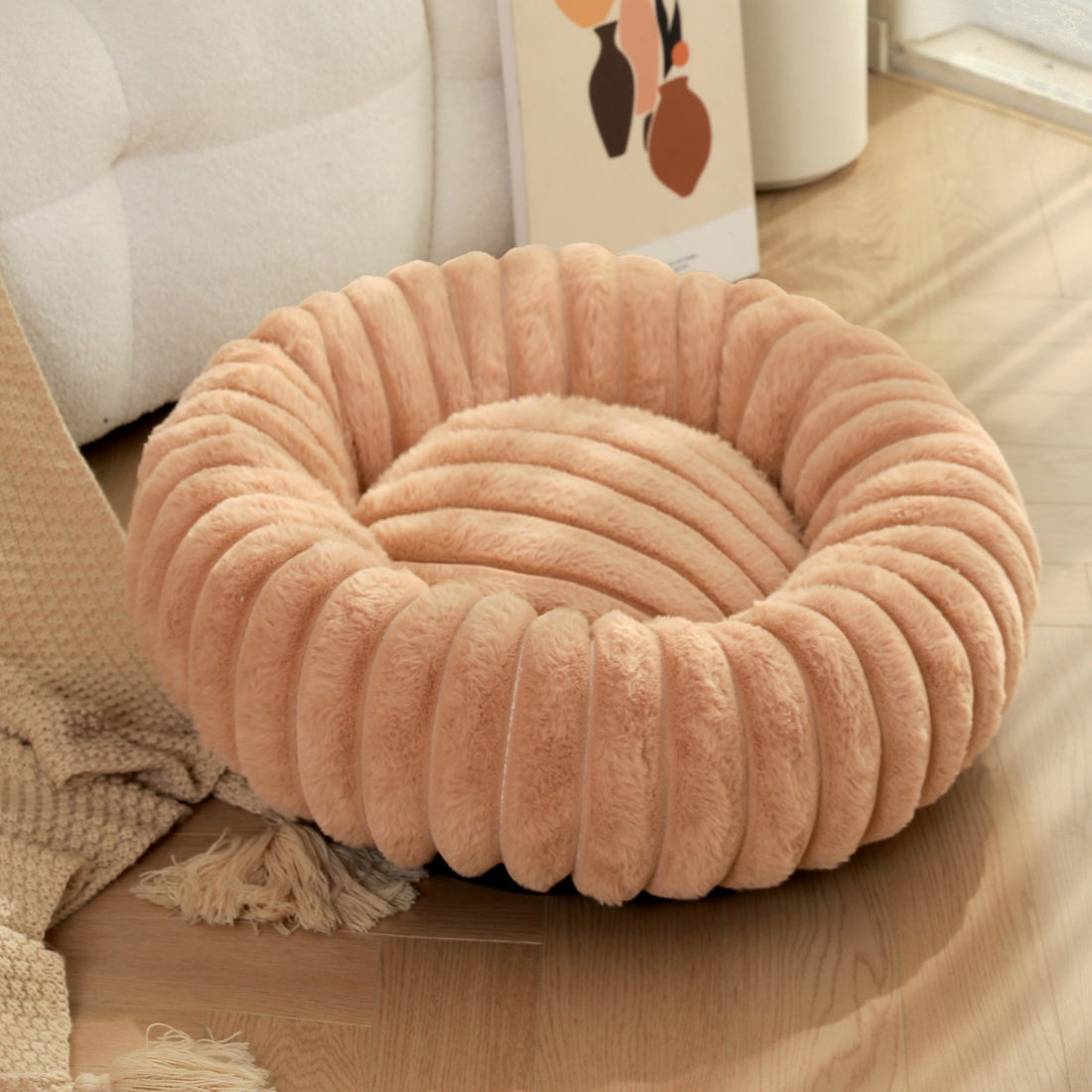 High-Weight Plush Pet Bed Round Warm Cat and Dog Nest