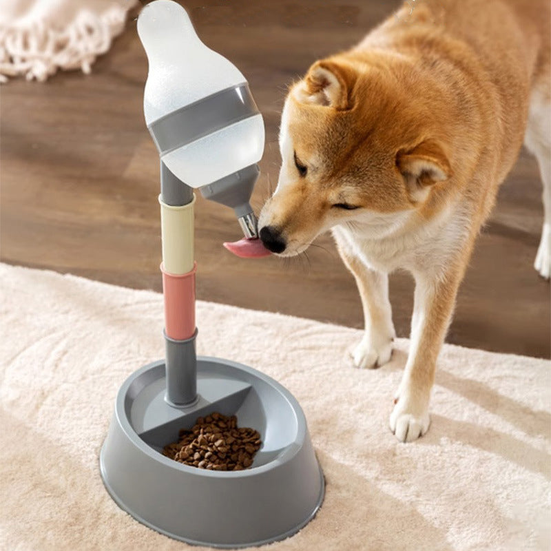 Standing Pet Water Dispenser Bowl Adjustable Height for Cats and Dogs