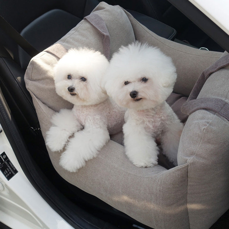 Waterproof Portable Dog Car Seat with Safety Mesh and Breathable Design