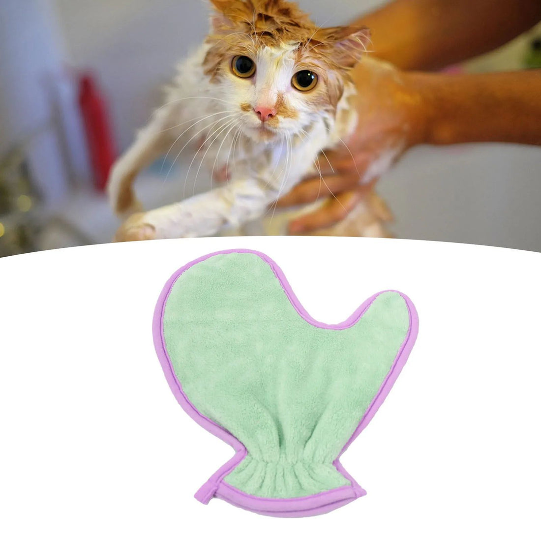 Double-Sided Absorbent Pet Bath Towel Gloves for Dogs and Cats