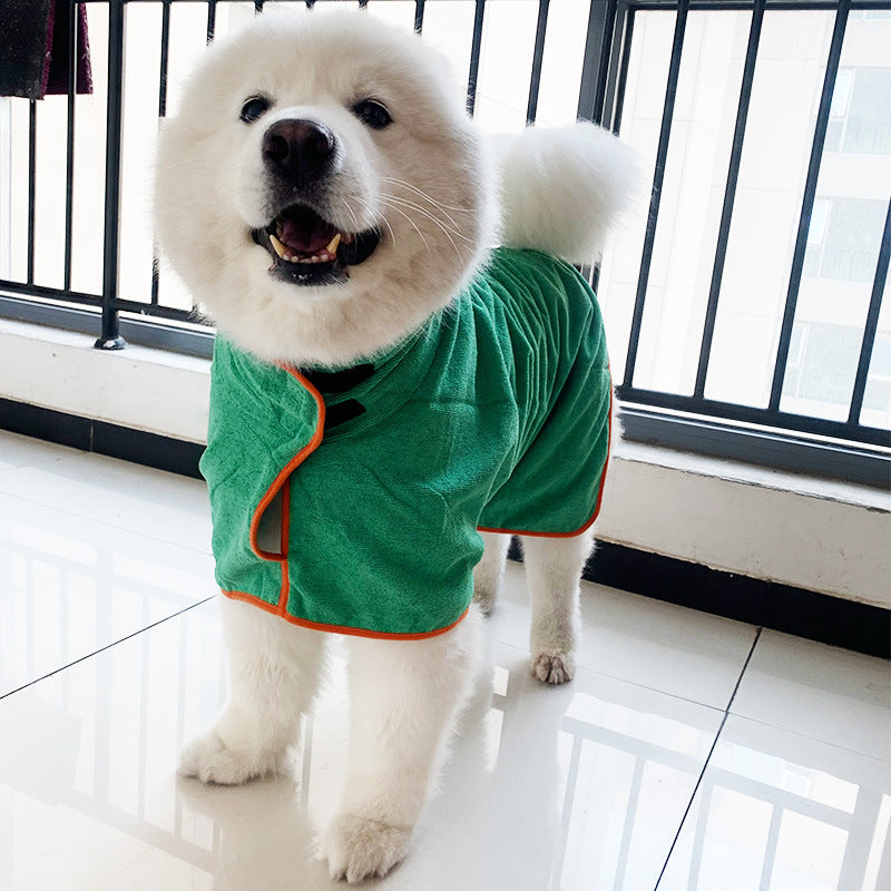 Microfiber Fast-Drying Pet Bathrobe Absorbent Grooming Towel for Dogs