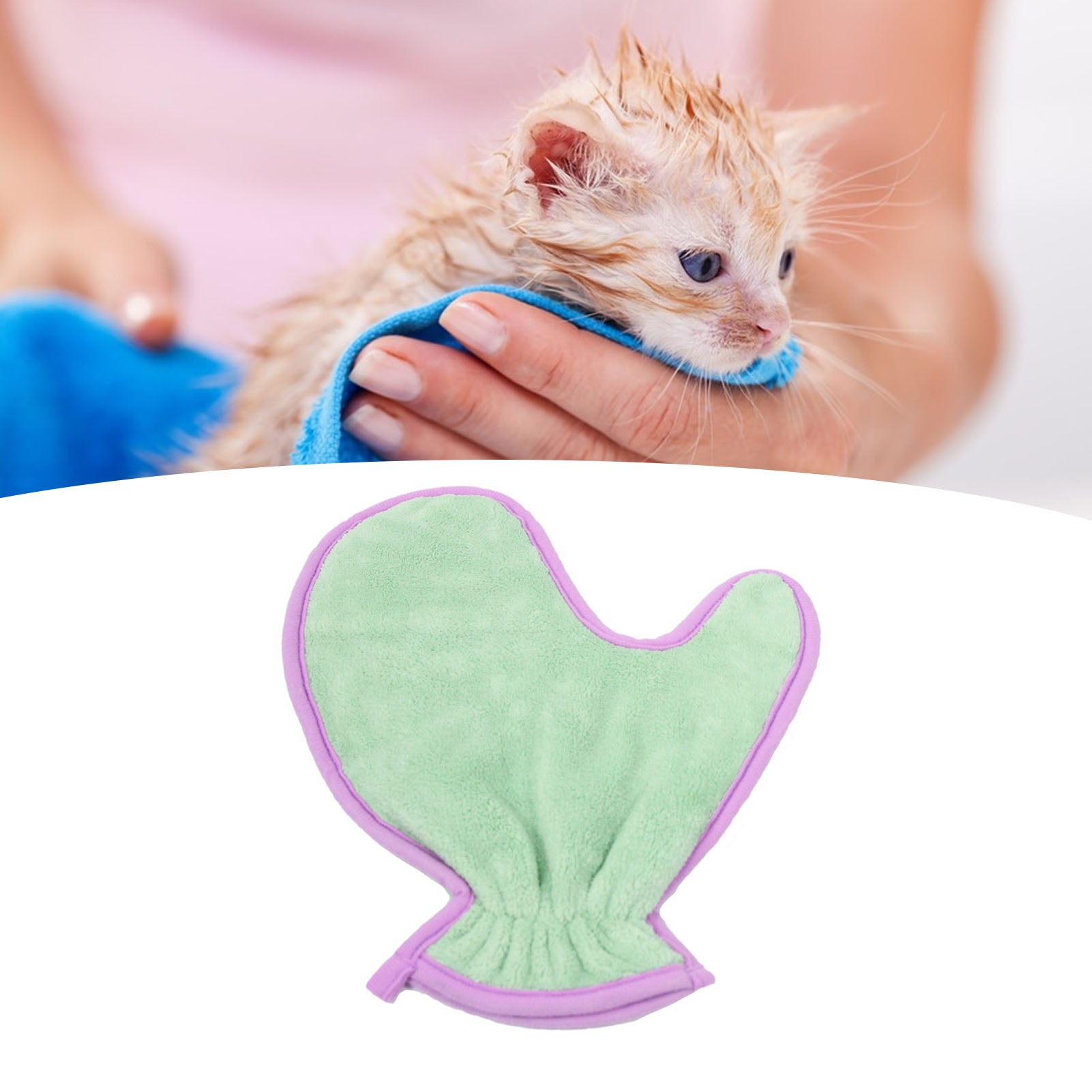 Double-Sided Absorbent Pet Bath Towel Gloves for Dogs and Cats