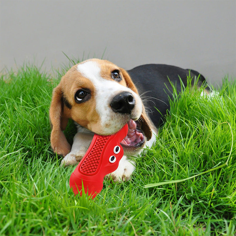 Vocal Rugby Natural Rubber Teething Dog Toy