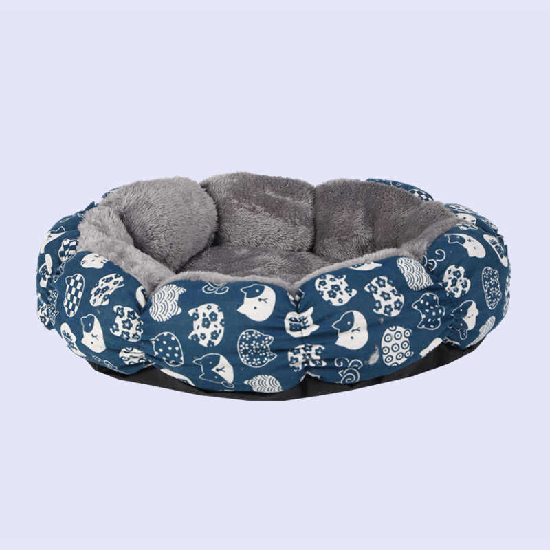 Calming Round Fluffy Donut Bed for Cats and Small Dogs