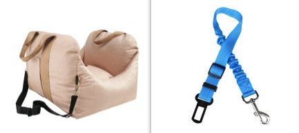 Waterproof Portable Dog Car Seat with Safety Mesh and Breathable Design