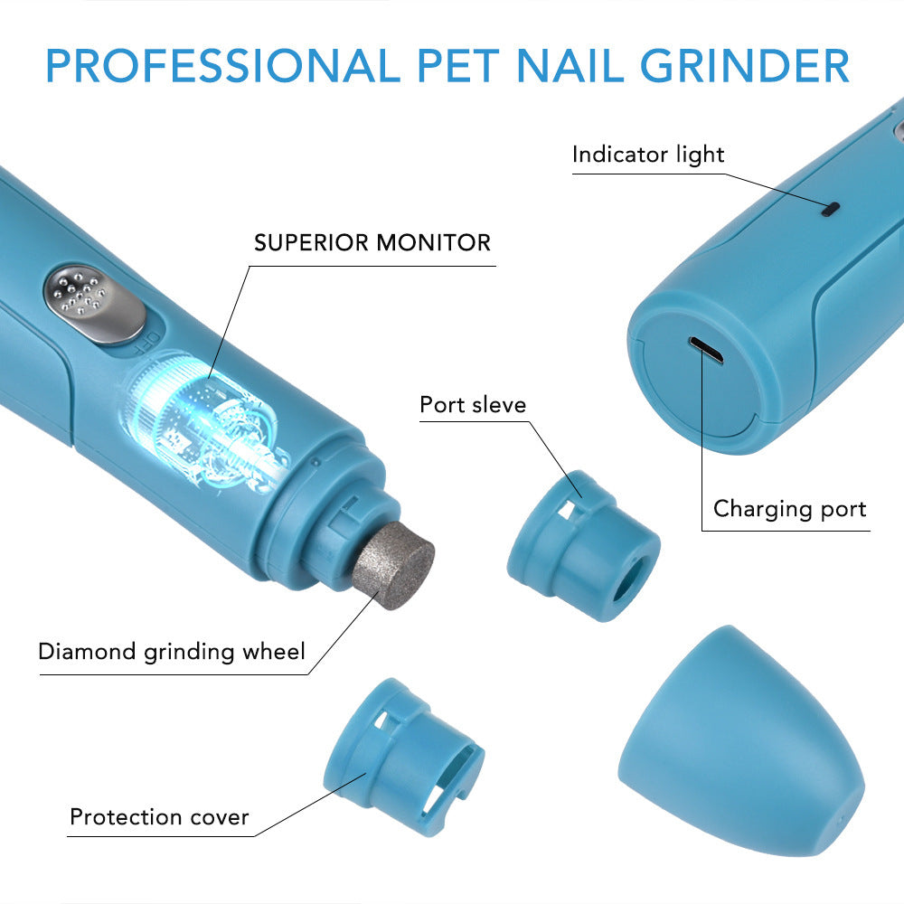 Electric Pet Nail Grinder and Claw Trimmer for Dogs