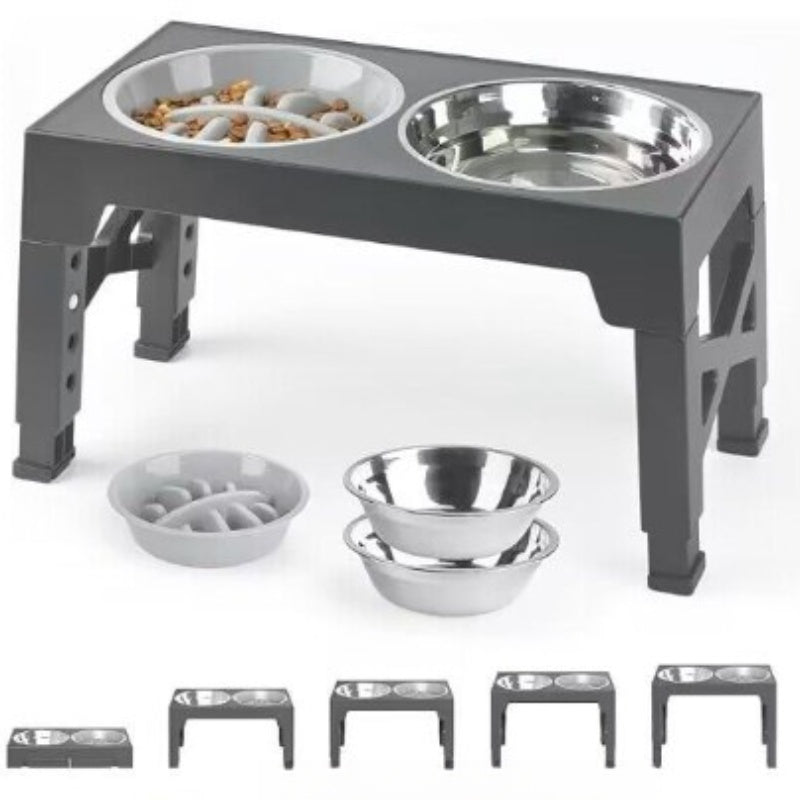 Elevated Anti-Tip Dog Feeding Bowl with Neck Protection for Medium and Large Dogs