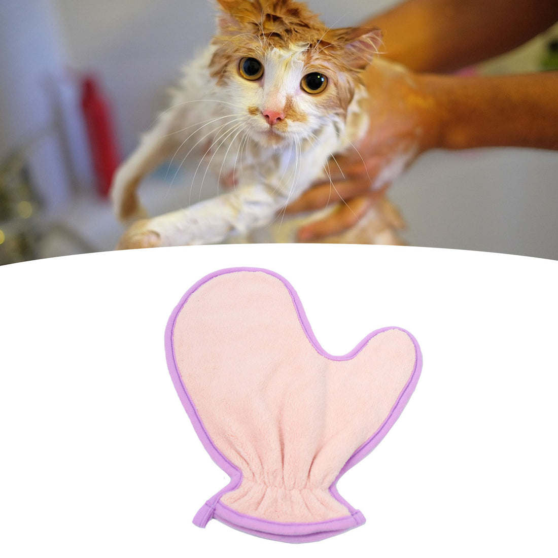 Double-Sided Absorbent Pet Bath Towel Gloves for Dogs and Cats