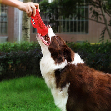 Vocal Rugby Natural Rubber Teething Dog Toy