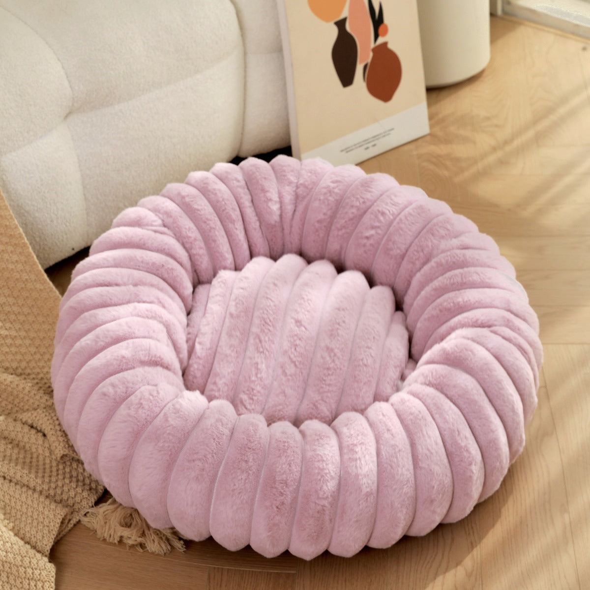 High-Weight Plush Pet Bed Round Warm Cat and Dog Nest