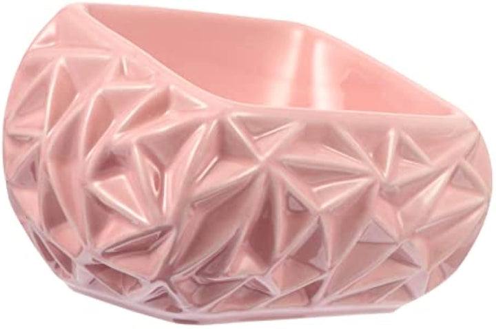 Ceramic Cat and Dog Feeding Bowl Cute Pink Bird’s Nest Design for Kittens and Puppies