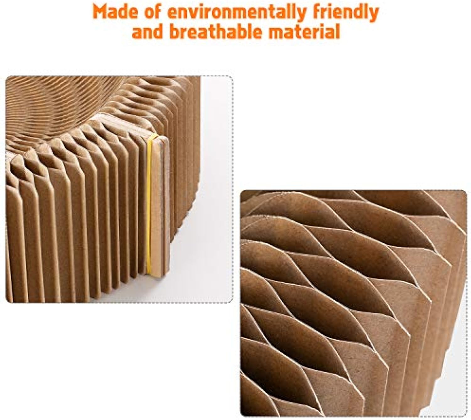 Collapsible Round Cardboard Cat Scratcher Lounge Bed for Large Cats