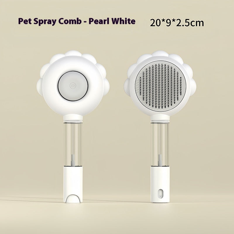 2-in-1 Self-Cleaning Dog Brush and Comb with Spray