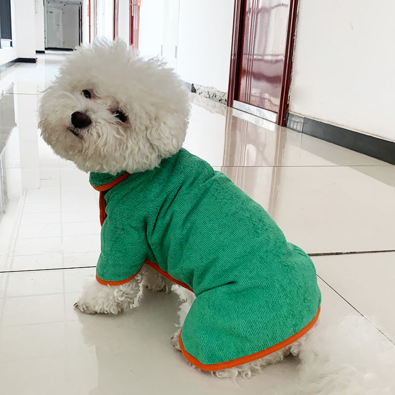 Microfiber Fast-Drying Pet Bathrobe Absorbent Grooming Towel for Dogs