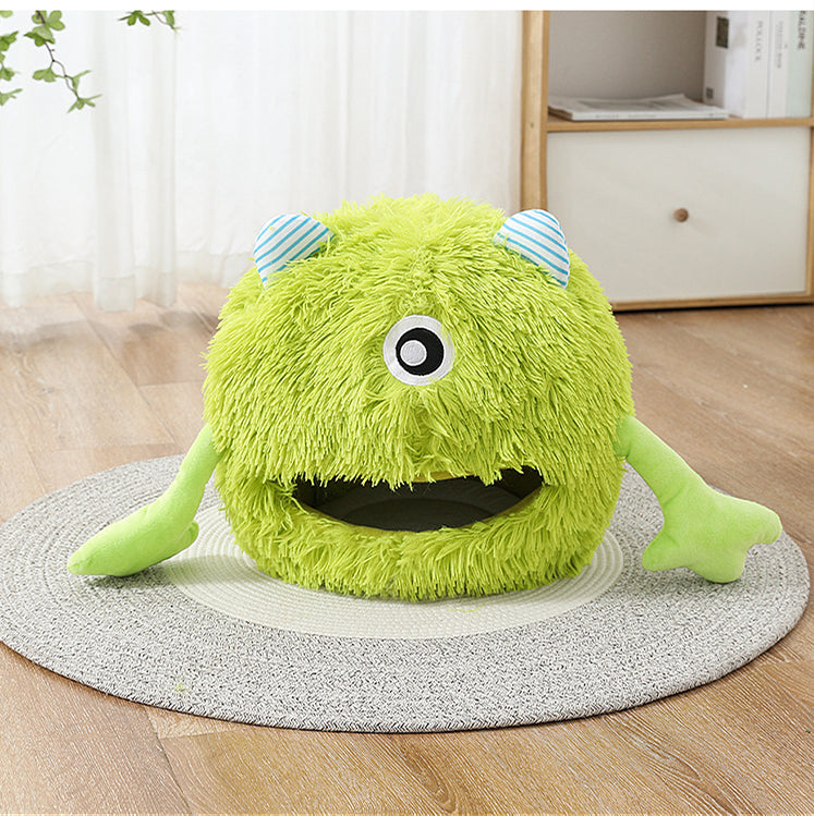 Fluffy Round Calming Cat and Small Dog Bed Machine Washable