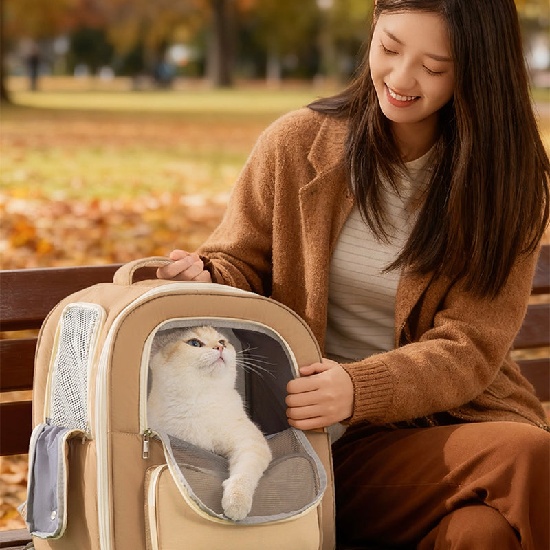 Breathable Mesh Travel Backpack for Cats and Dogs