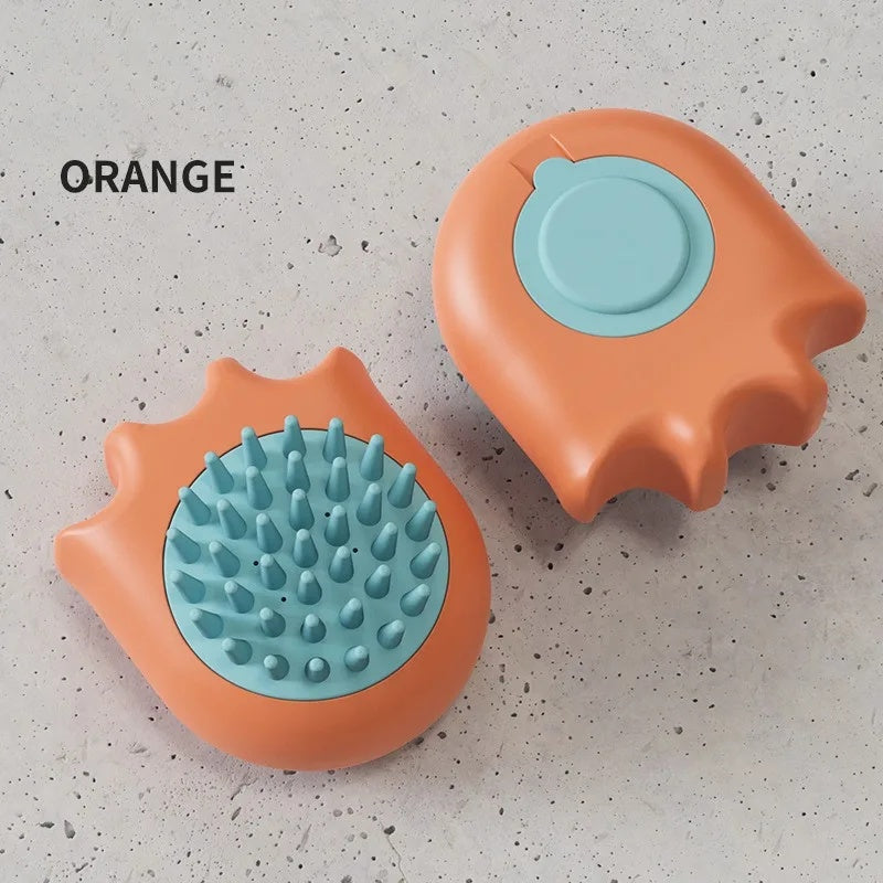 Pet Bath and Massage Brush with Shampoo Box for Dogs and Cats