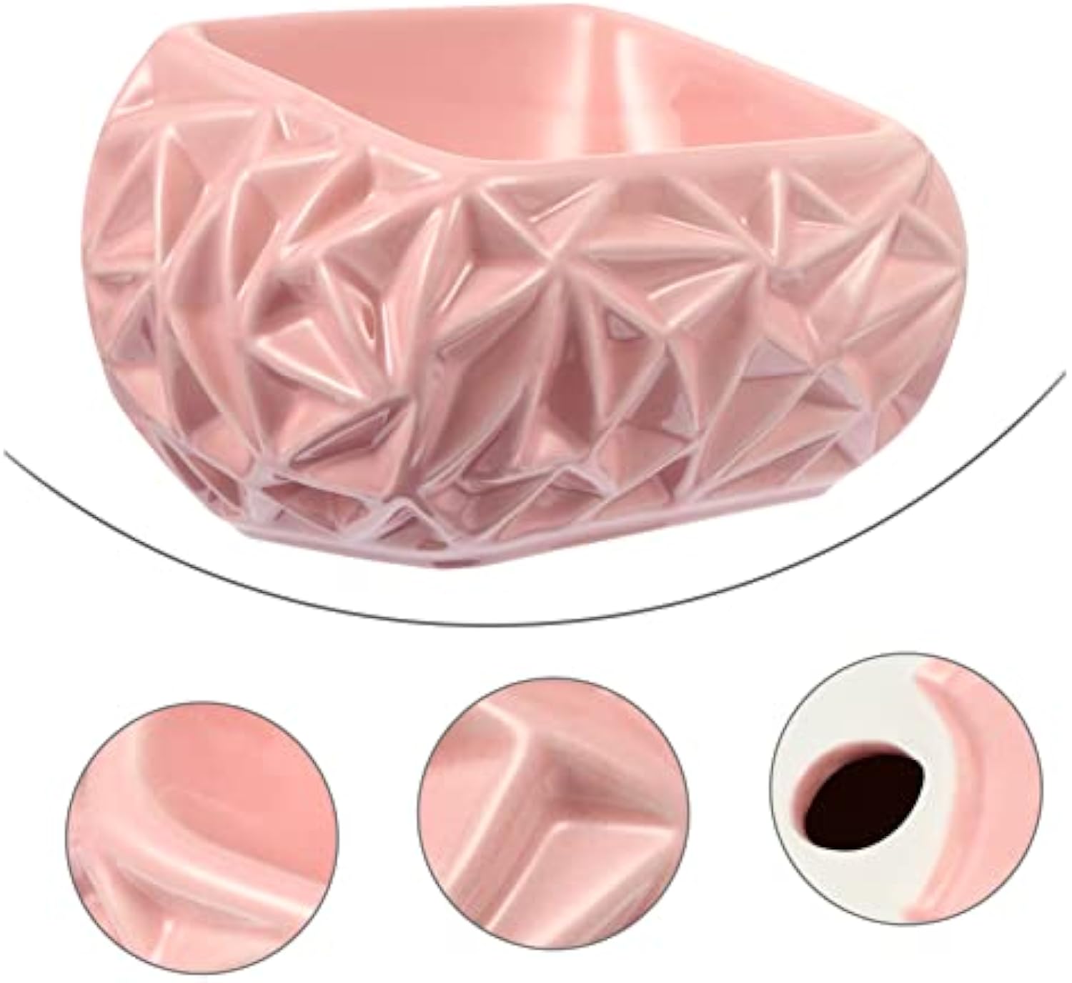 Ceramic Cat and Dog Feeding Bowl Cute Pink Bird’s Nest Design for Kittens and Puppies