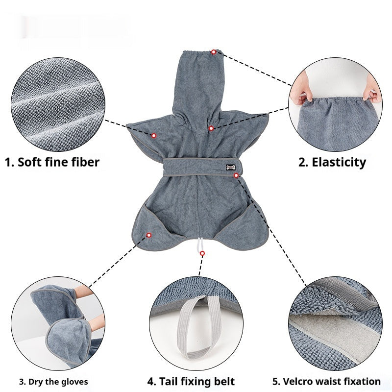 Quick-Drying Absorbent Cotton Dog Bath Towel